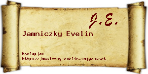 Jamniczky Evelin névjegykártya
